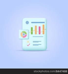Concept 3D growth investing marketing on pastel background. Web Analytics and business, bank. Minimal cartoon icon. Vector illustration