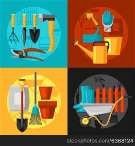 Concept background with garden tools and icons. All for gardening business illustration. Concept background with garden tools and icons. All for gardening business illustration.