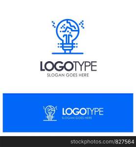 Concept, Copycat, Fail, Fake, Idea Blue outLine Logo with place for tagline