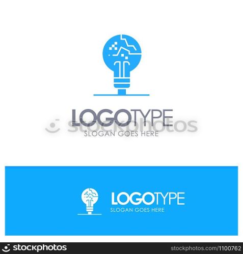 Concept, Copycat, Fail, Fake, Idea Blue Solid Logo with place for tagline