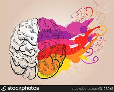 concept - creativity and brain