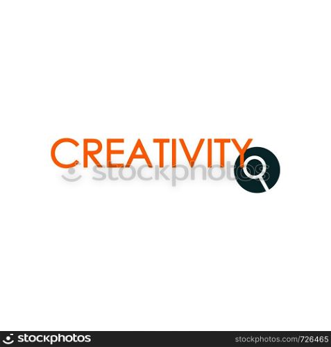 Concept Creativity logotype. logo type for design studio, designing, drawing, graphic design, creativity, ideas flat vector. Concept Creativity logotype. logo type for design studio,