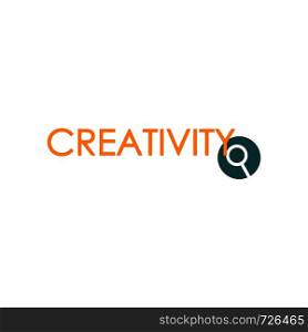 Concept Creativity logotype. logo type for design studio, designing, drawing, graphic design, creativity, ideas flat vector. Concept Creativity logotype. logo type for design studio,