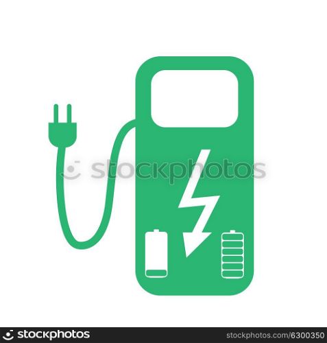 Concept Fuel Station for Electric cars on batteries. Vector Illustration. EPS10. Concept Fuel Station for Electric cars on batteries. Vector Illu