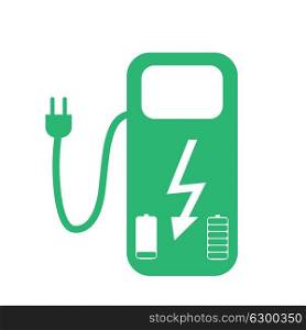 Concept Fuel Station for Electric cars on batteries. Vector Illustration. EPS10. Concept Fuel Station for Electric cars on batteries. Vector Illu