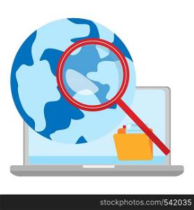 Concept global search isolated illustration. Web symbol. Internet icon. Search services.. Concept global search isolated illustration. Web symbol.