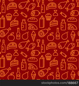 concept illustration of food and grocery seamless pattern. grocery seamless pattern
