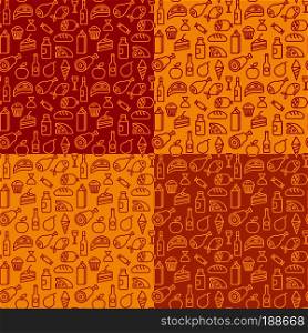 concept illustration of food and grocery seamless patterns. grocery seamless patterns