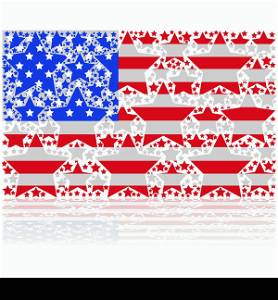 Concept illustration of the flag of the United States of America made up of stars
