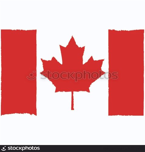 Concept illustration showing a painted Canadian flag