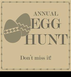 Concept illustration showing a poster for an egg hunt in retro style