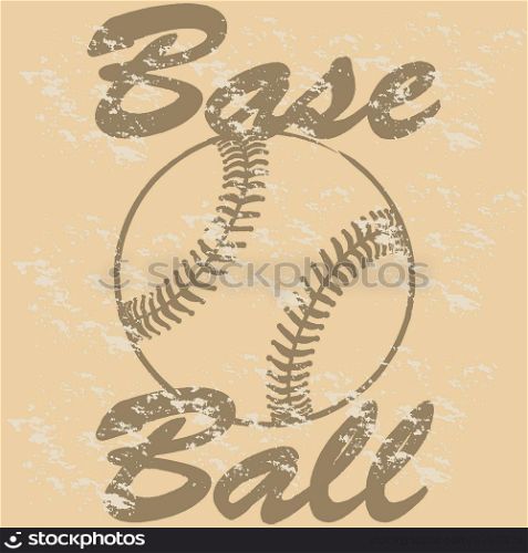 Concept illustration showing a retro-style baseball over a beige background
