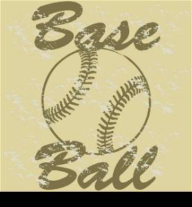 Concept illustration showing a retro-style baseball over a beige background