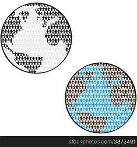 Concept illustration showing the Earth made up of people