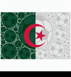 Concept illustration showing the flag of Algeria made up of soccer balls