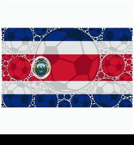 Concept illustration showing the flag of Costa Rica made up of soccer balls