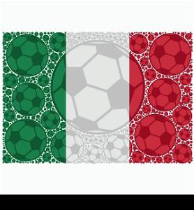 Concept illustration showing the flag of Greece made up of soccer balls