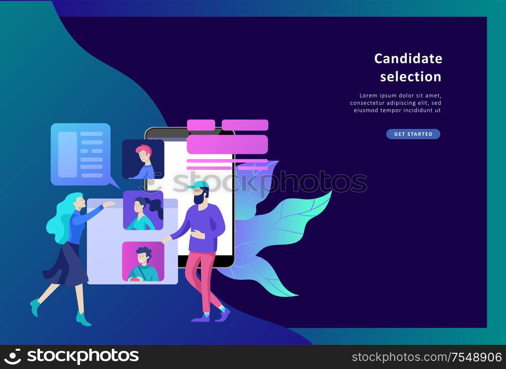Concept Landing page template Human Resources and selection candidates ...