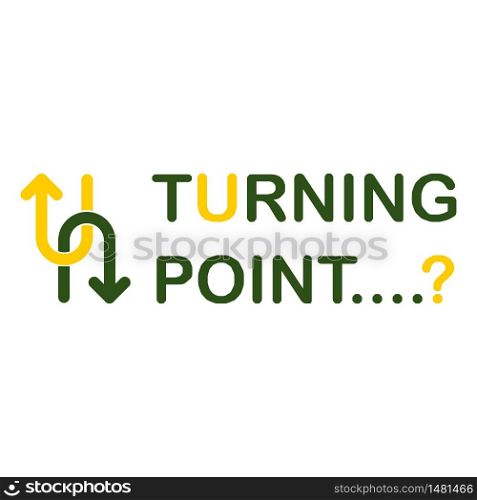 Concept of a turning point Shown using the U-turn symbol Combined with straight lines showing different approaches Show concepts at where someone need to decide on the right path.