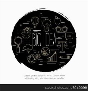 concept of big idea. vector illustration of Line style design concept of big idea