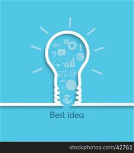 Concept of big ideas and inspiration innovation and invention, effective thinking, text, vector.