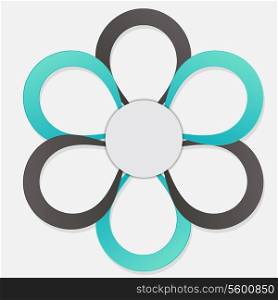 Concept of colorful circular banners in flower form for different business design. Vector illustration