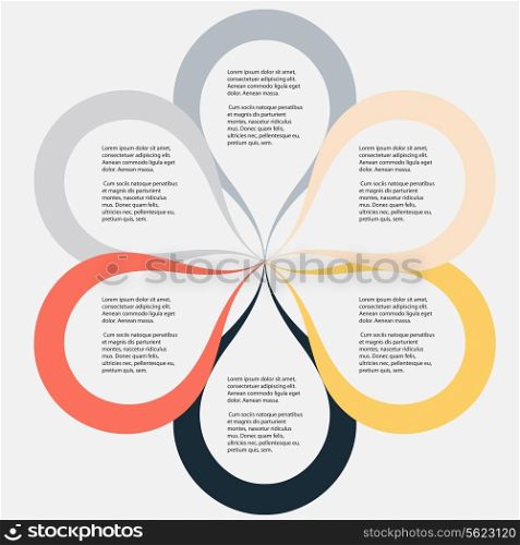 Concept of colorful circular banners in flower form for different business design. Vector illustration