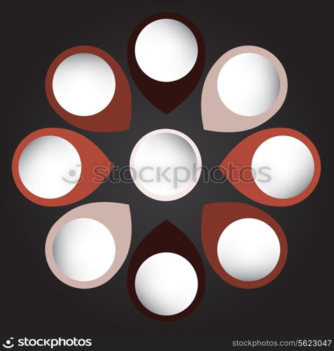 Concept of colorful circular banners with arrows for different business design. Vector illustration