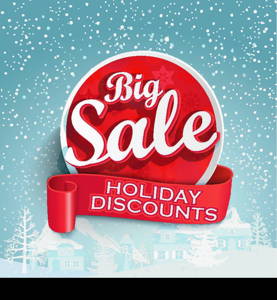 Concept of discount. Sale design on a winter background. Eps10. Vector.