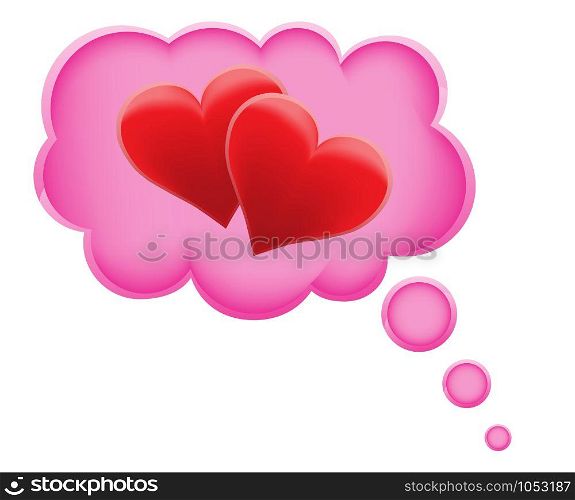 concept of dream a love in cloud vector illustration isolated on white background