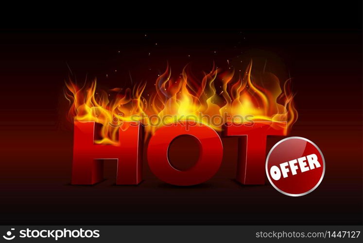 Concept of hot deal design. Vector