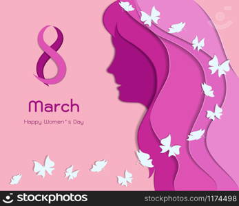 Concept of International Women's Day or Mother's Day with place for your text,paper art style,vector illustration