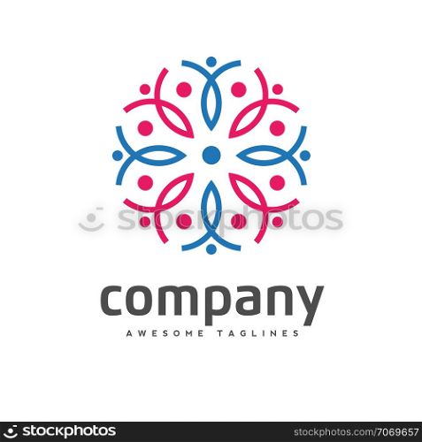 concept of people activity and community logo set.community no profit logo, education child logo