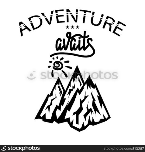 Concept of Travel, Discovery, Hiking, Adventure Tourism and Exploration. Motivation for Journey. Top Hill Representing Mountain Peak Icon.. Concept of Travel, Discovery, Hiking, Adventure Tourism and Exploration. Motivation for Journey