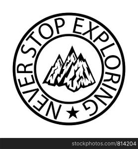 Concept of Travel, Discovery, Hiking, Adventure Tourism and Exploration. Top Hill Representing Mountain Peak Icon.. Concept of Travel, Discovery, Hiking, Adventure Tourism and Exploration. Top Hill Representing Mountain Peak Icon