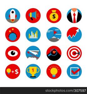 Concept retro icon set of business startup. Vector concept pictures of awards, winnings and top goals. Start up business icons set illustration, money idea and management. Concept retro icon set of business startup. Vector concept pictures of awards, winnings and top goals