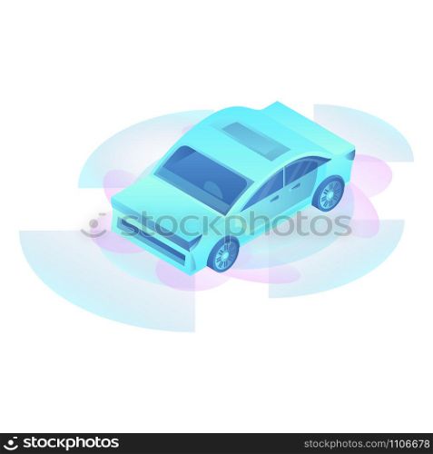 Concept smart car icon. Isometric of concept smart car vector icon for web design isolated on white background. Concept smart car icon, isometric style