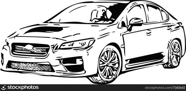Concept Sportscar Vehicle Silhouette vector illustration