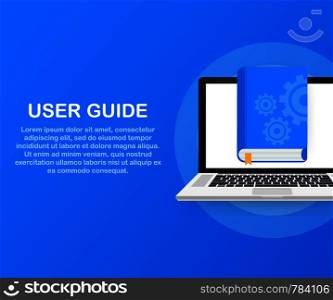 Concept User guide book for web page, banner, social media. Vector stock illustration