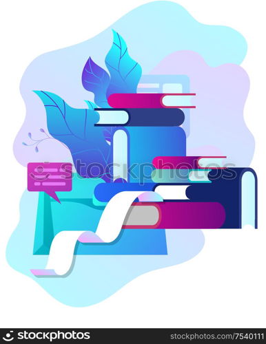 Concept vector illustration of business Blogging, people and education technology. Vector illustration news, copywriting, seminars, tutorial, creative writing, content management for web page, banner presentation, social media documents. Concept vector illustration of business Blogging, education