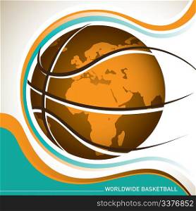 Conceptual designed worldwide basketball banner