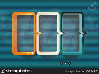Conceptual illustration of colorful cubes /text box vector / frame vector / with arrows and place for your text.