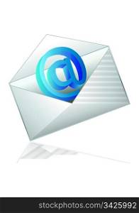Conceptual vector illustration of shiny e-mail icon