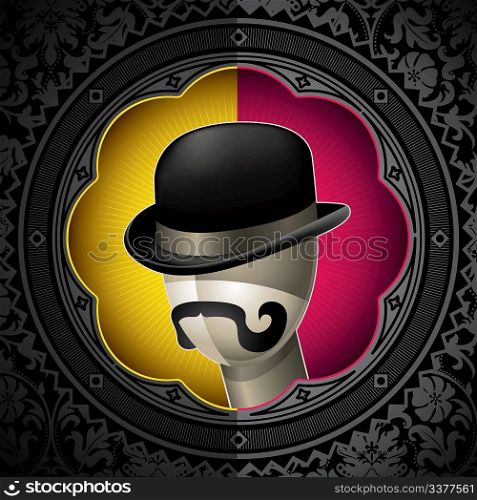 Conceptual vintage background with bowler hat