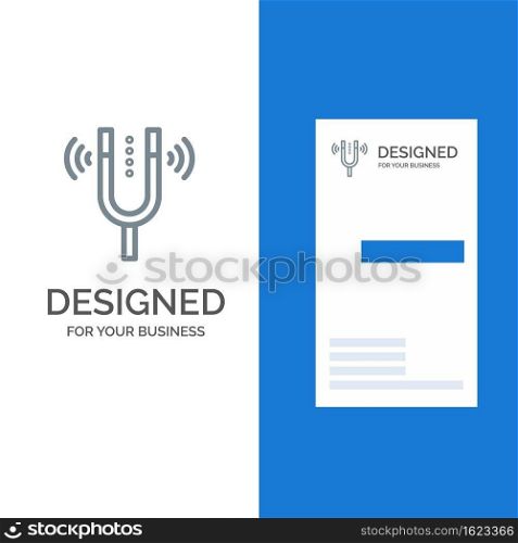 Concert, Fork, Cameron, Pitch, Reference Grey Logo Design and Business Card Template