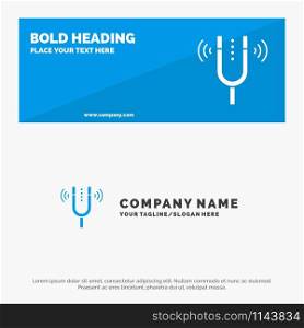 Concert, Fork, Cameron, Pitch, Reference SOlid Icon Website Banner and Business Logo Template
