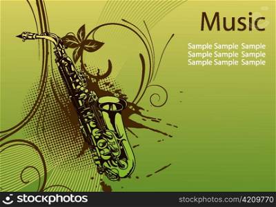 concert poster with saxophone vector illustration