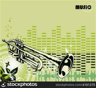 concert poster with trumpet vector illustration