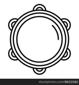 Concert tambourine icon outline vector. Music drum. Musical sound. Concert tambourine icon outline vector. Music drum