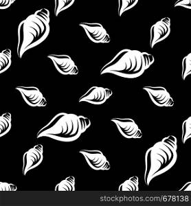 Conch A Marine Mollusc, Conch Icon Seamless Pattern Vector Art Illustration